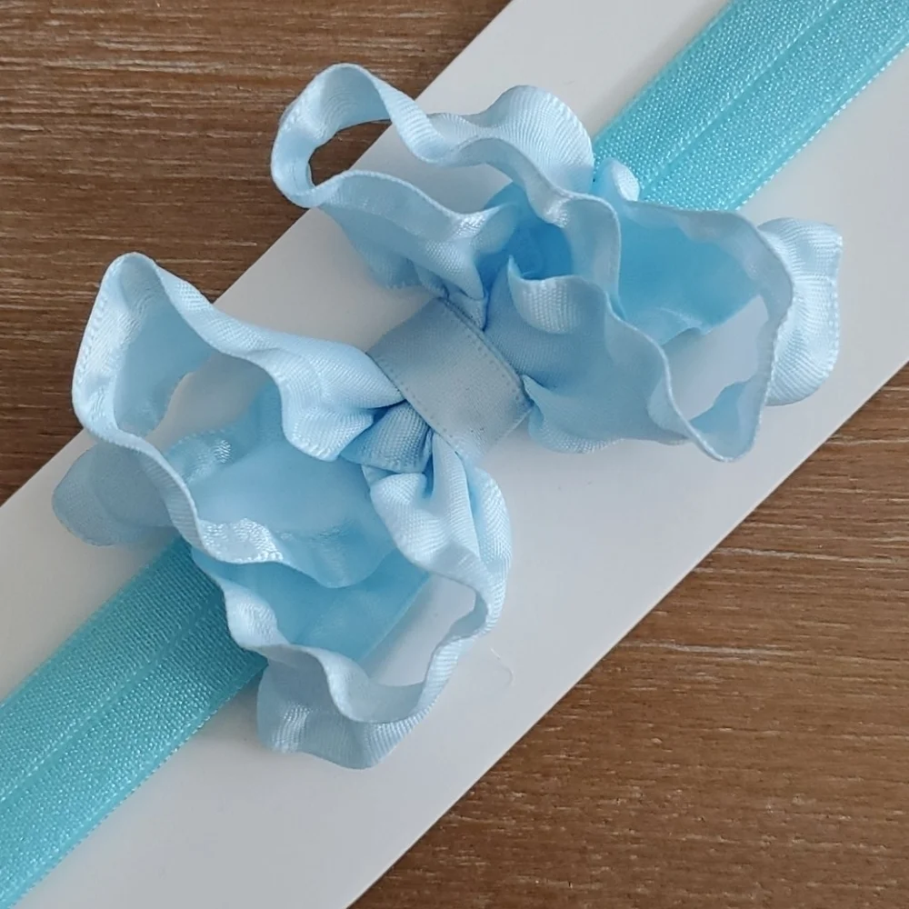 Shimmy Shimmy Blue Ruffle Bow Headband Baby Toddler NWT Made in USA